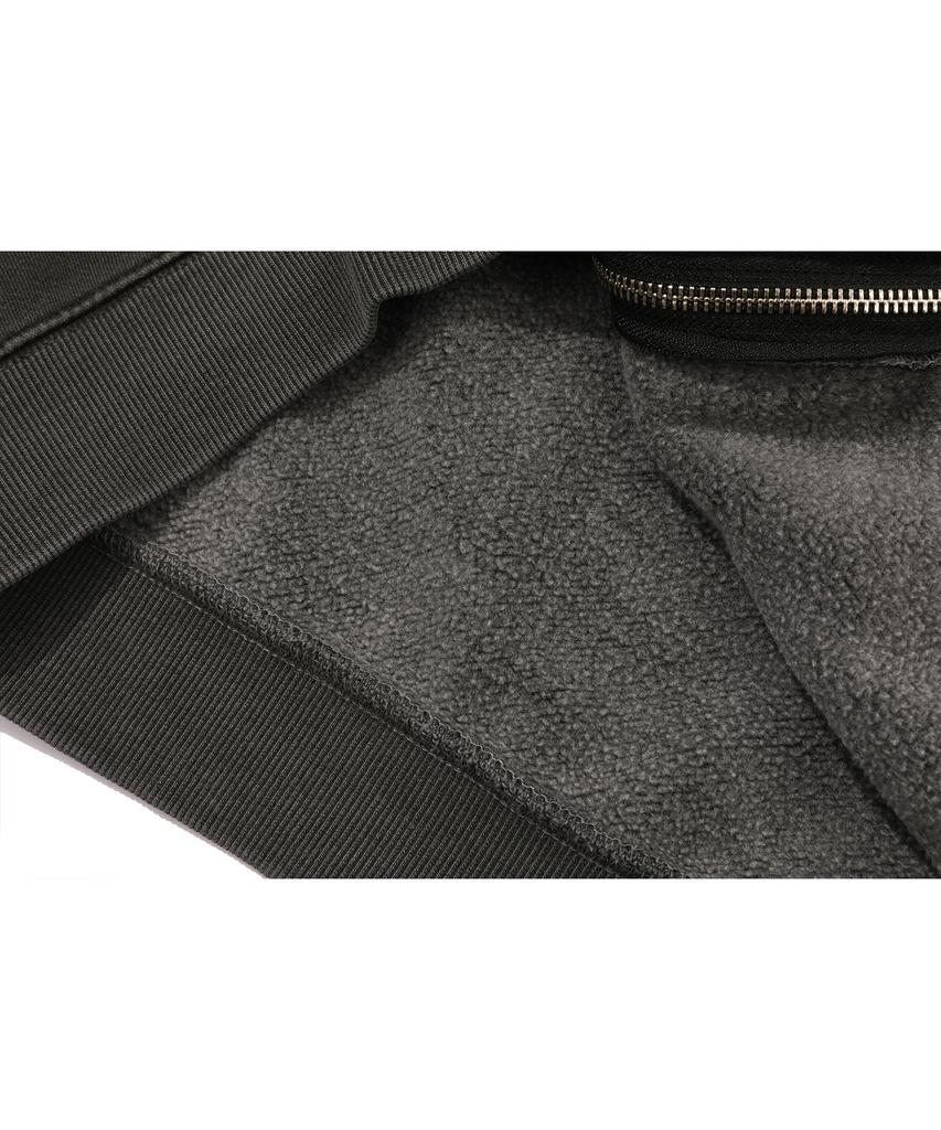 Cpgn Studio [2-Way] Skirt Sleeve Pigment Hooded Zip-Up Smoked Black