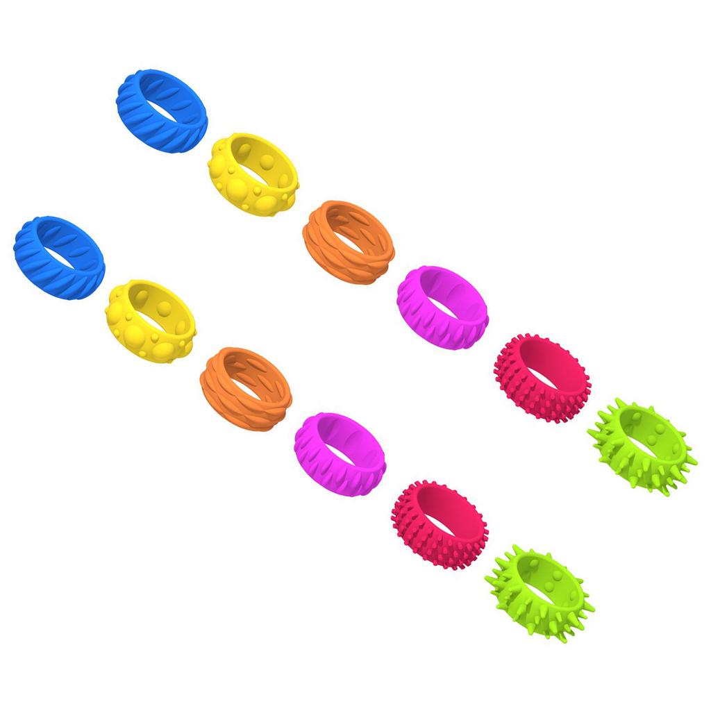 Children Sensory Activity Rings Calming Toy for Stress Relief and Anxiety Novelty Silicone Rings Gadget Textured