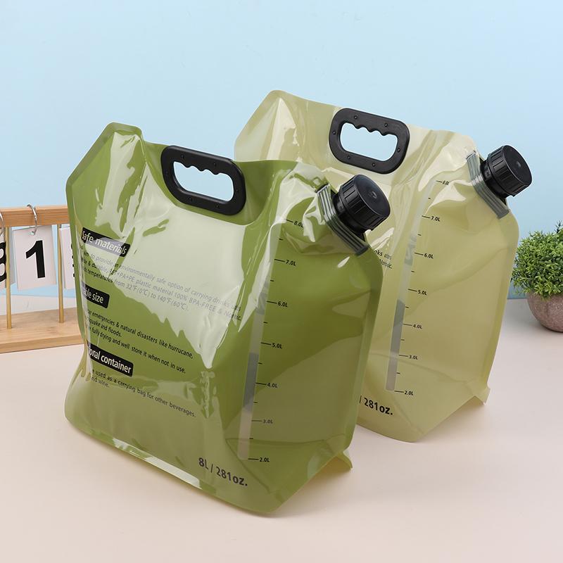 Borsa dell'acqua portatile 8L Secchio pieghevole Contenitore per acqua Brocca Bottiglia Con rubinetto Viaggio all'aperto Campeggio Con manico Sacca d'acqua morbida