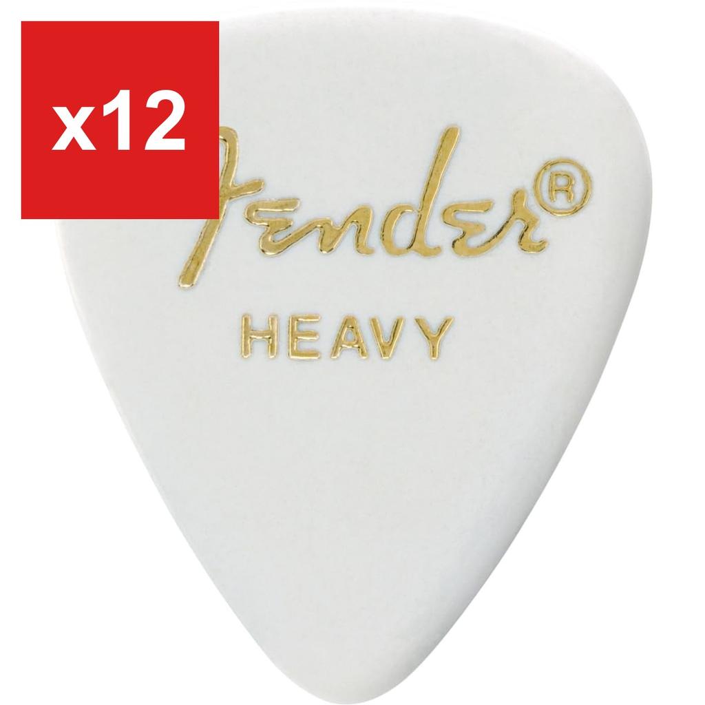 Guitar Picks Fender 351 Pick Pack, White Heavy, 12-Pack
