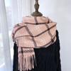 New Imitation Cashmere Plaid Warm Scarf for Women Winter Korean Version  Versatile Student Couple  Girl Scarf Men's Trendy