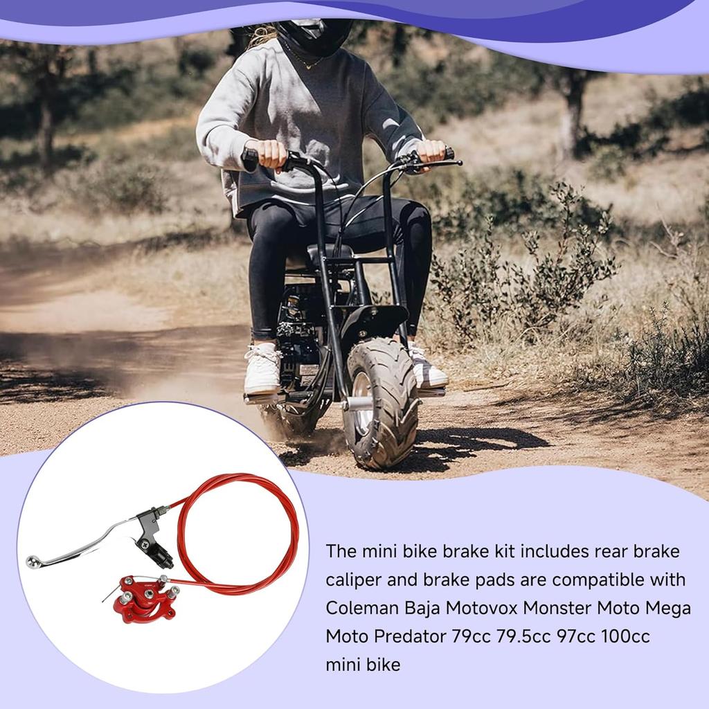 Mini Bike Brake Lever Kit + Mini Bike Brake Caliper Replacement For Coleman CT100U CC100X Baja DB30 Motovox MBX10 MBX11 MMB80 MMB105 79Cc 97Cc 100Cc