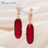 Elegant Vintage Large Egg Shape Crystal Drop Earrings For Women Wedding Luxury Jewelry Rose Gold Color Oval Eardrop