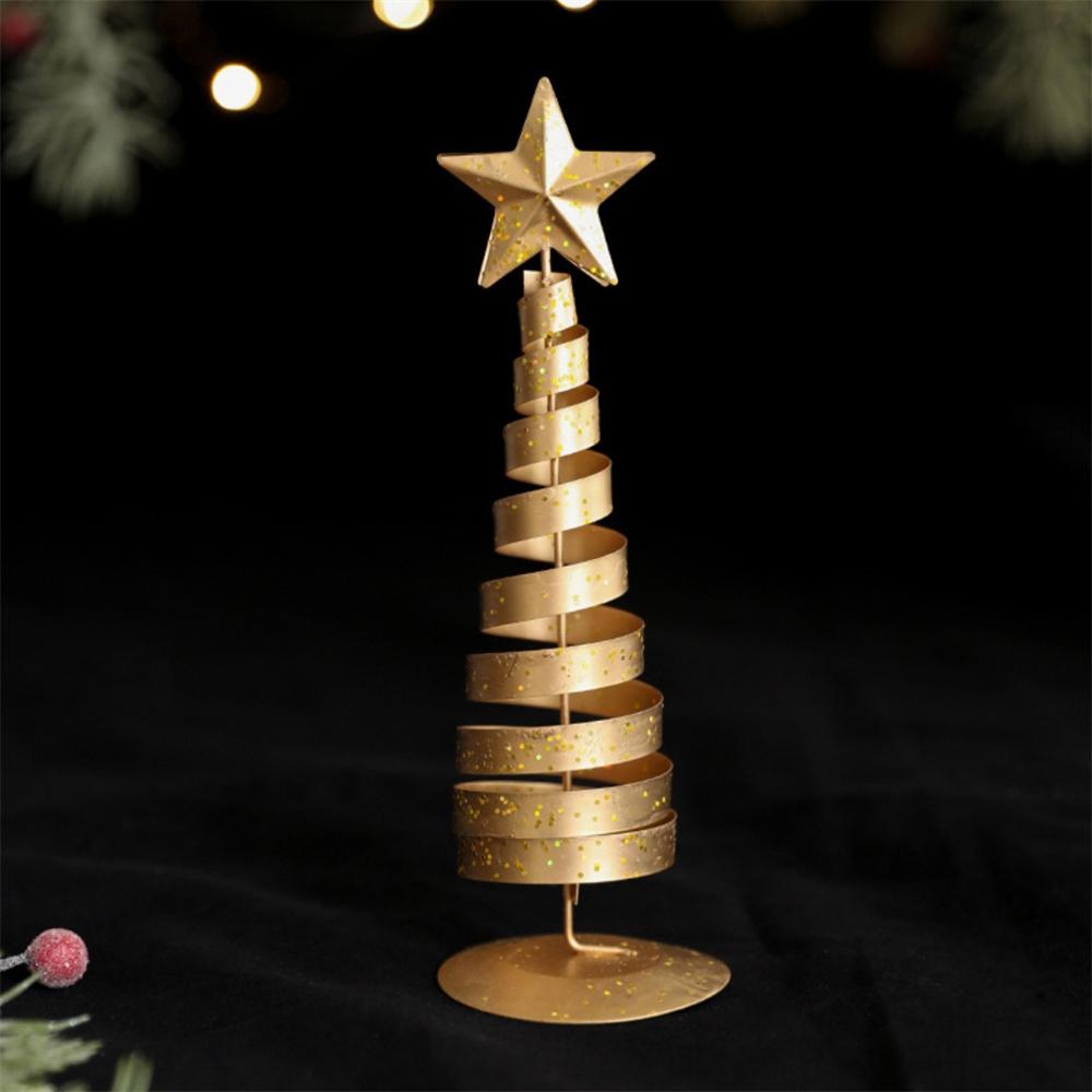 Christmas Tree Ornament Iron Pentagram Ornaments Mini Christmas Tree Decorations DIY Desktop decoration props