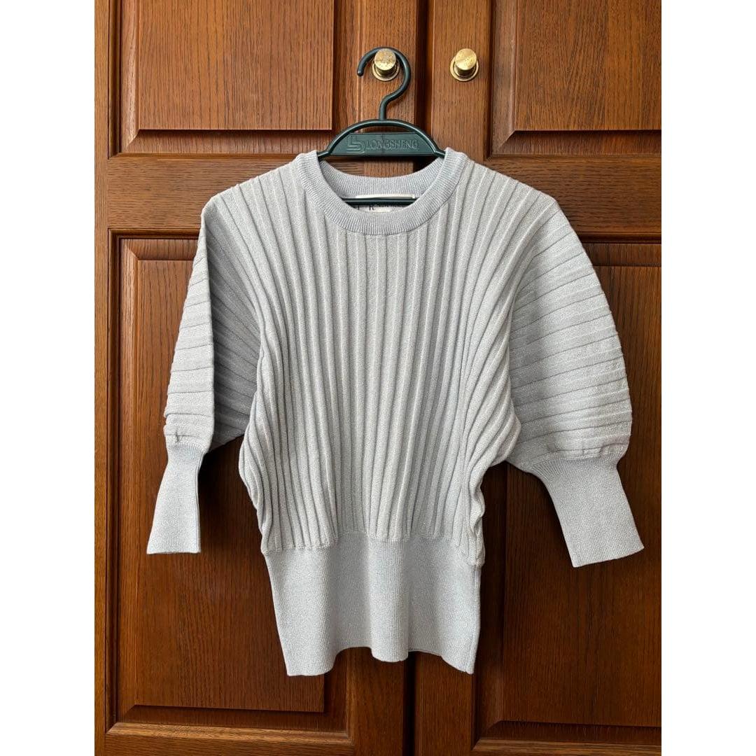 ROP PICNIC Half sleeve rib knit glitter 38