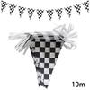 10m Longer Black and White Checkered Flag Theme Party Supplies Race Car Birthday Banner Decoration Birthday Decoration