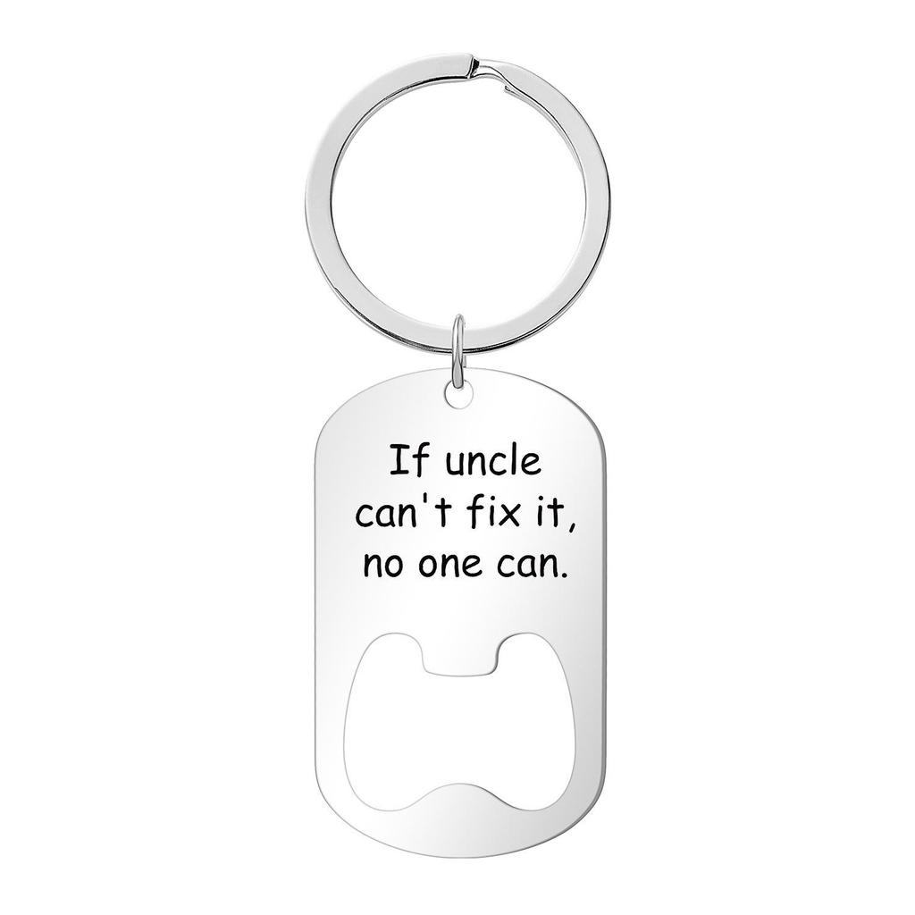 Engraved Metal Keychain Bottle Opener - Family Gift for Birthdays & Father's Day