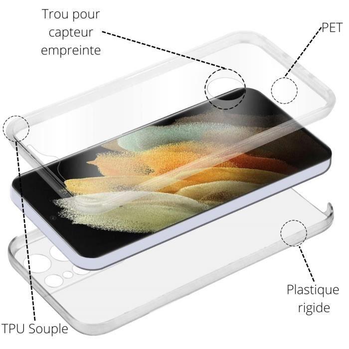 Coque pour Samsung Galaxy S23 ULTRA - Housse Etui 360 Intégrale Transparent 2 Parties Avant Arrière Emboitable Phonillico®