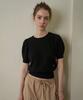 WITHOUT SUMMER Slim Button Half Knit_Black