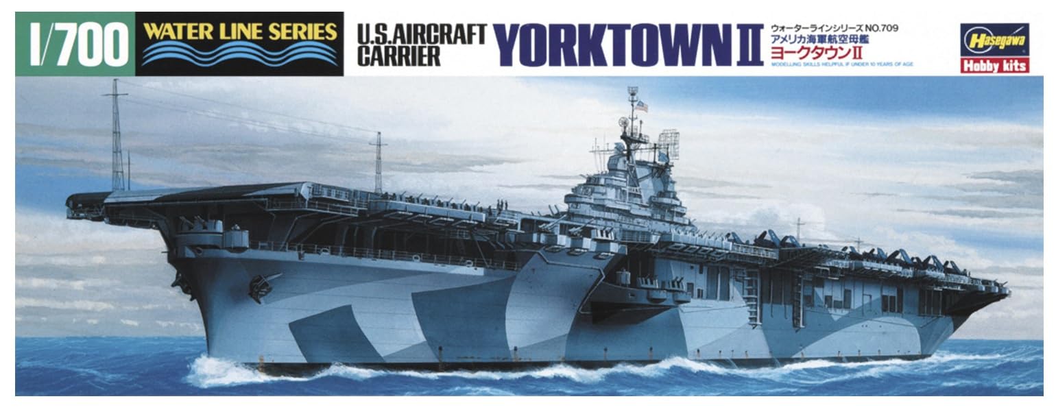 

Hasegawa Waterline Series US Navy Aircraft Carrier Yorktown II Plastic Model 709 1/700
