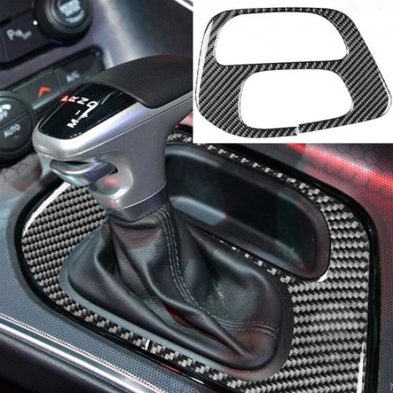 ABS Carbon Fiber Gear shift Panel Interior Trim Fits For Dodge Challenger 2015+