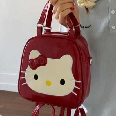 Three-purpose Design Cute Kt Cat Backpack Sweet Small Fresh Backpack Junior High School College Student Schoolbag