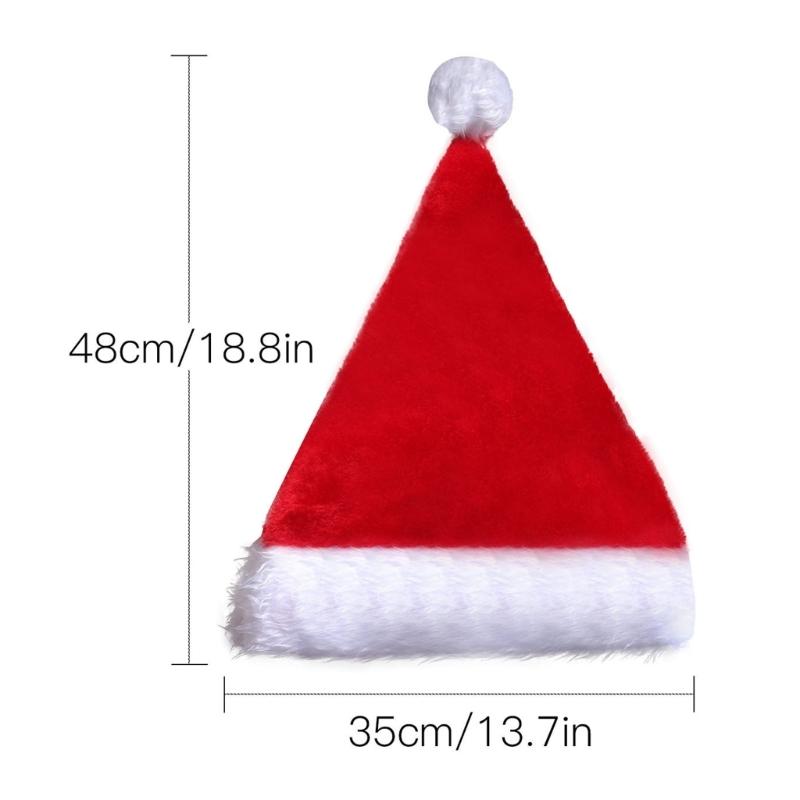 Pack of 5pcs Unisex LED Santa Hat Soft and Comfortable Pom Hats Headgears for Christmas Celebrations and Photo Props