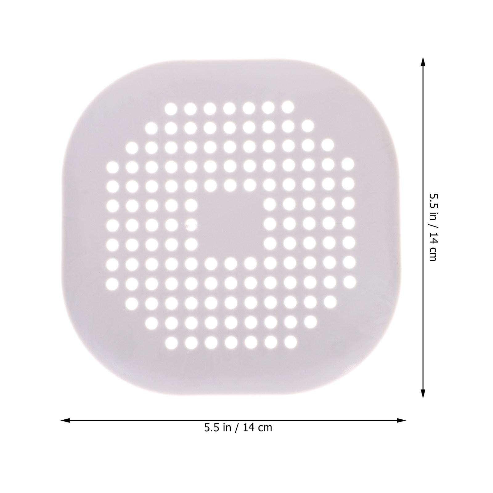 

2Pcs Bathroom Square Hair Catcher Drain Cover Protector Thickened Material Easy Install Hair Stopper for Shower Bathtub Kitchen серый