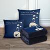 Custom Cartoon Plush Throw Pillow Blanket with Fleece Lining