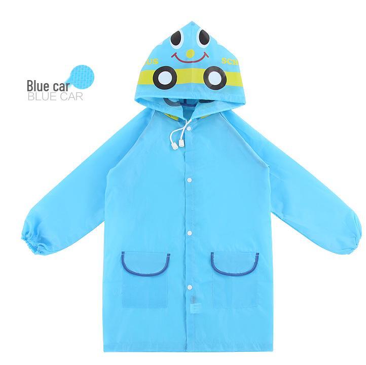 Korean Style Kids' Waterproof Cartoon Hooded Raincoat Poncho
