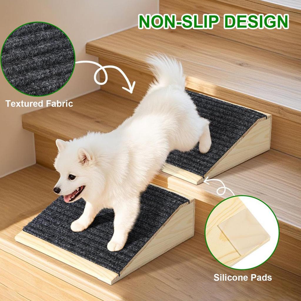 Pet Ramp Dog Steps For Bed Non-Slip Injured And Older Pets Cats Steps Safety Aid For High Places Home Couch Sofa Bedroom