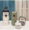 Portable 600ML Vacuum Tumbler Cup with Handle Straw Lid Insulated Stainless Steel Double Walled Water Bottle Home with Coffee Sticker