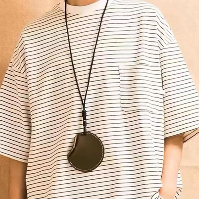 Leather Travel Accessory Holder Versatile Leather Bag with Easy to Use Buckles Straps Practical Neckalce Pouches