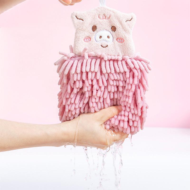 Wall-Mounted Wipe Hand Towel Super Absorbent Fast Drying Chenille Cleaning Cloth Kitchen Bathroom Supplies