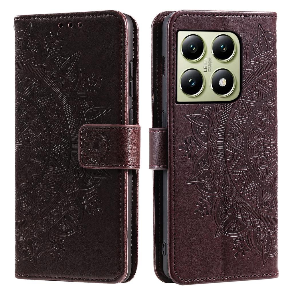 For Xiaomi 14T Stand Case Imprinted Totem PU Leather Wallet Phone Cover