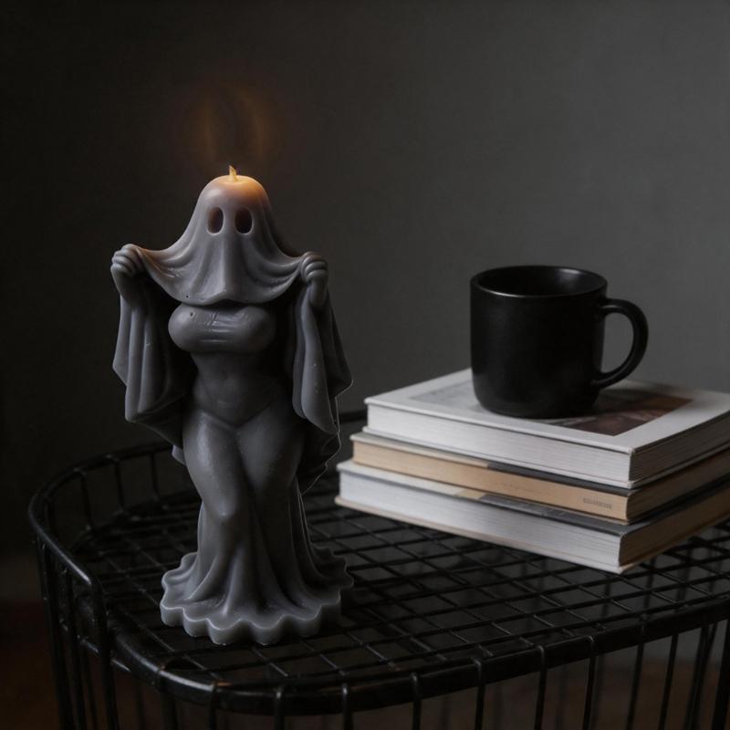 Shade Bride Figure Silicone Candle Molds Food Grade Silicone For Resin Casting Making Candle Soap and Halloween Decoration