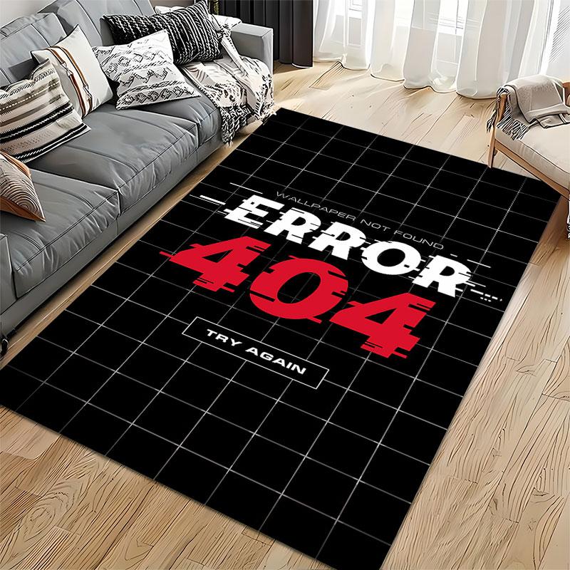 Error 404 Glitch Design Carpet Suitable As a Non-slip Mat for the Living Room or Bedroom Sofa