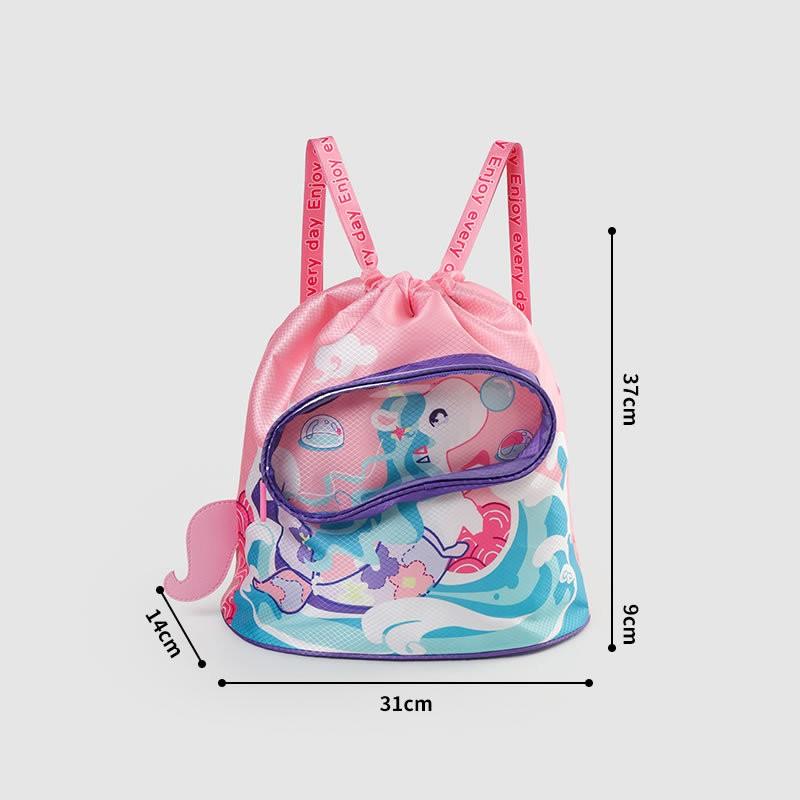 Cartoon-Schwimmtasche, wasserdicht, für Kinder und Frauen, nasse und trockene Kleidung mit Schuhen, Schutzbrille, Aufbewahrungstasche, Kinder-Wassersport-Rucksack