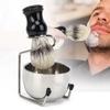 3Pcs Set Shaving Tool Kit Brush with Stainless Steel Bowl Bracket Stand for Men Daily Shaving