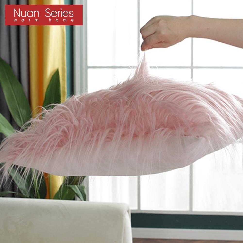 1PC Nuan Series Fashionable and Trendy Solid Colored Plush Comfortable Pillowcase for Car Sofa Office 45x45cm