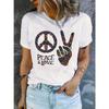 European sizesNew Spring And Summer Short-Sleeve T-Shirt for Women with a Hippie Print Design by Teacher Gu