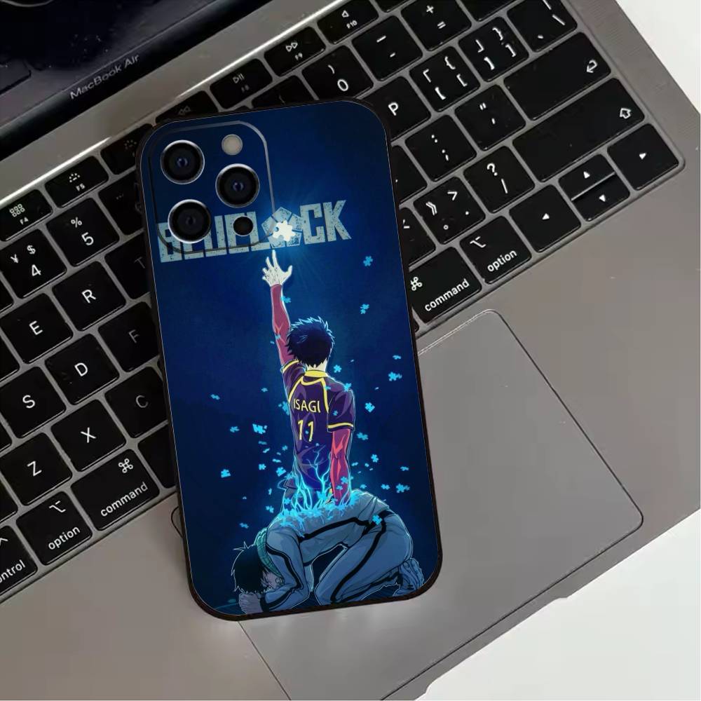 

Blue Lock Anime Phone Case For iPhone 17,16,15,14,13,12,11 Plus,Pro Max,XS,Soft Silicone Black Cover iPhone16promax