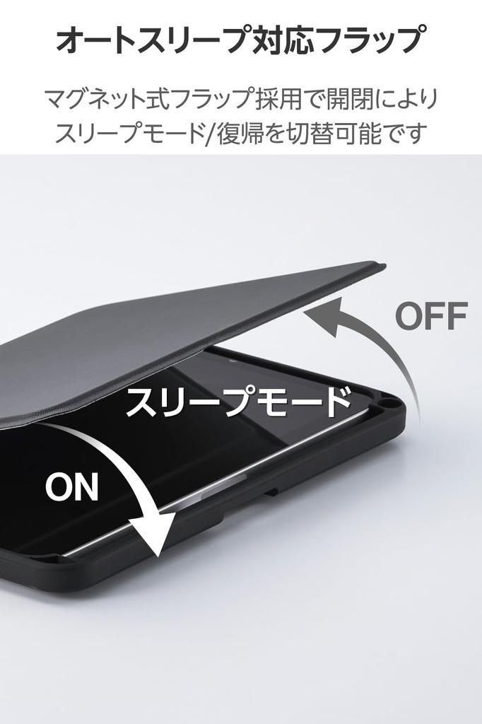 ELECOM iPad mini Pro and mini Case Magnetic Pen Flap (A17 2024) (6th Generation) Cover, 360-Degree Rotation, Portrait/Landscape Orientation,