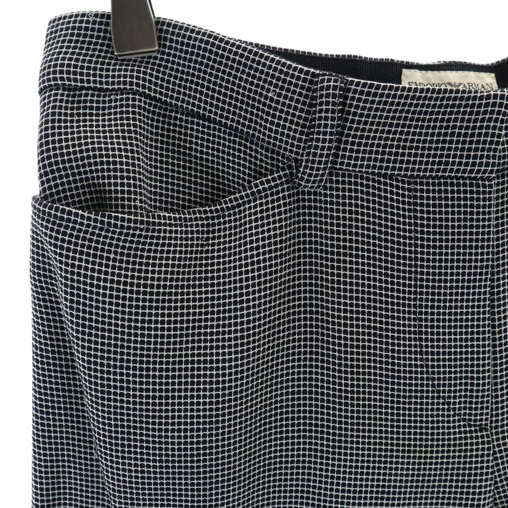 Emporio Armani Check Pattern Wool Pants 38 Black X White Women Used