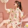 Summer Pajamas Women's Imitation Cotton Korean Cute Cartoon Sweet Student Short-sleeved Loungewear Suit
