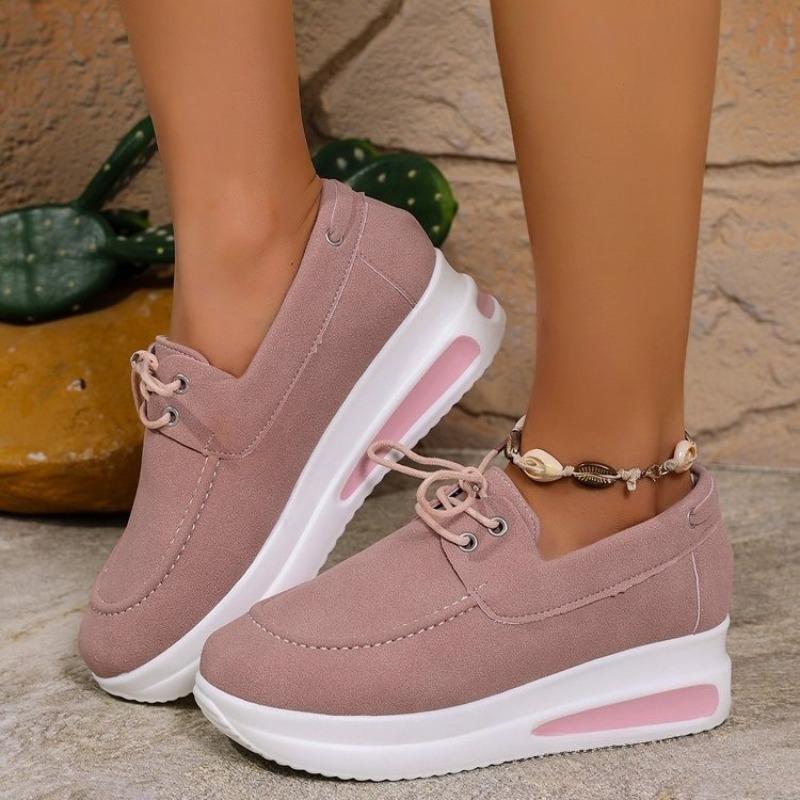 Large-sized Front Lace-up Loafers Paired with Women's Shoes