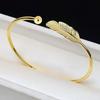 Leaf Round Bead Punk Golden Cuff Bracelets Bangle for Women Pulseira Charms Girl Open Adjustable Pulseras Jewelry Ladies Gift