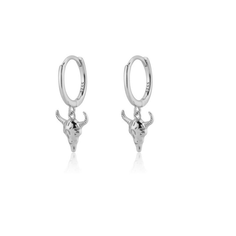

CIAXY Retro Cow Head Earrings for Women Men Personality Ear Buckle 14K Gold Plated New Fashion Animal Jewelry