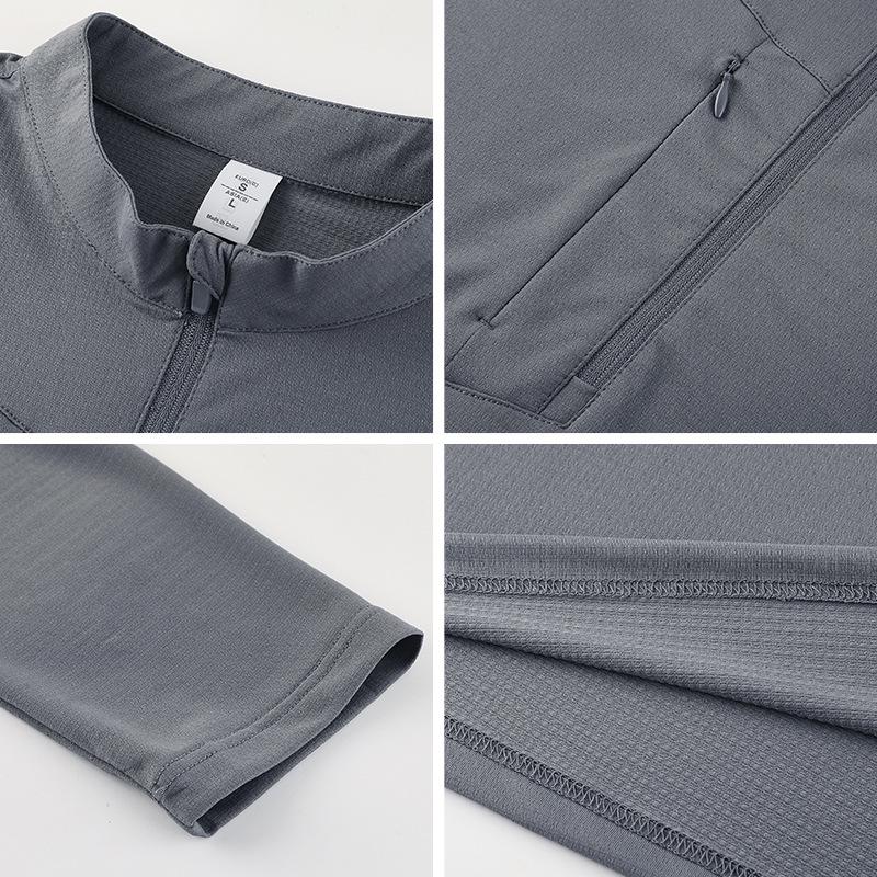 Di Jia Men's Half-Zip Quick-Dry Sports Top for Outdoor Training, Cycling, Running, and Fitness