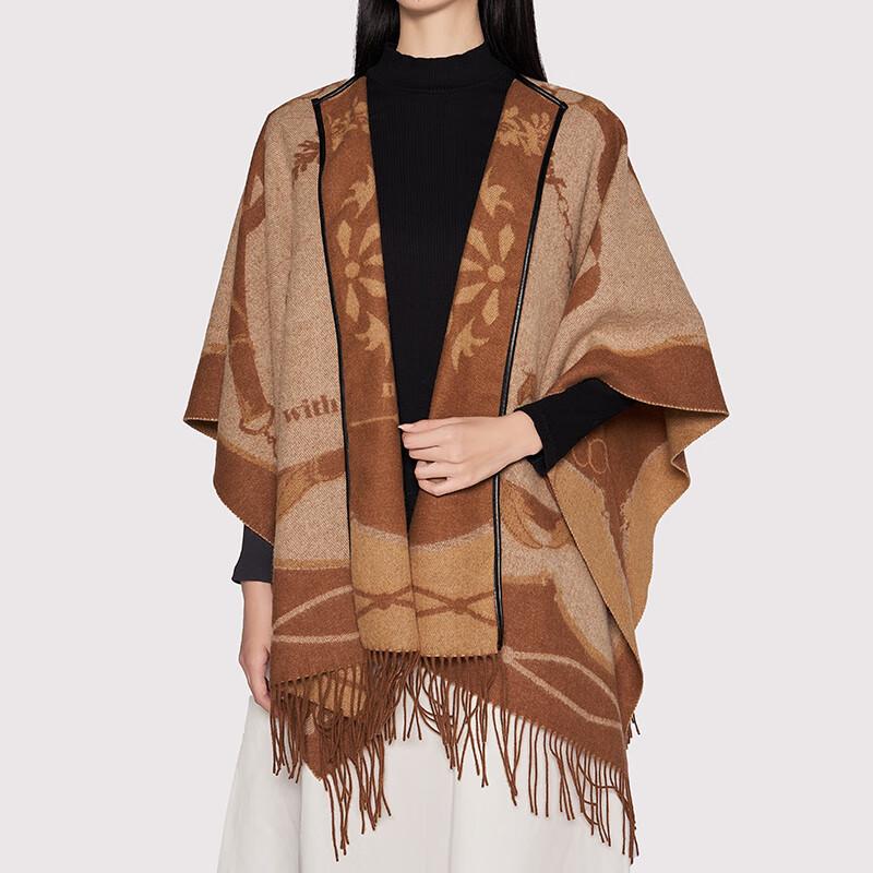 Luxury Pegasus Jacquard Wool Shawl & Cloak