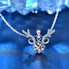 Christmas 1 Carat Moissanite Necklace S925 Sterling Silver Elk Pendant Necklace Women's Top Quality Brand Jewelry
