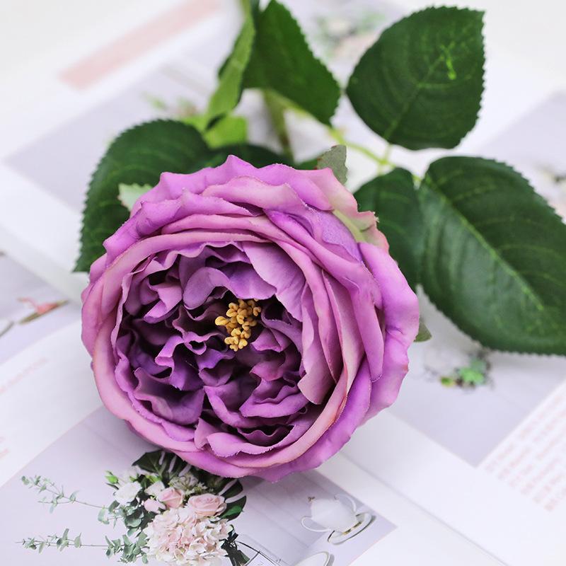 45cm Artificial Flower Austin Rose Moisturizing Interior Home Decoration Living Room Bedroom Wedding Flower Ornament