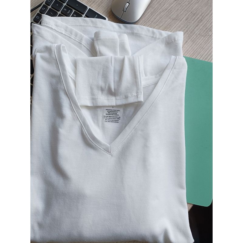 

Refreshing Minimalist Top Base Shirt All Year Round White T-shirt White M