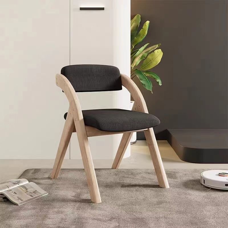 Folding Chair, Wooden Backrest Chair, Solid Wood Dining Chair, Multi-functional Stool, Foldable Chair for Home and Office