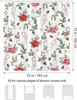 Christmas Shower Curtain,Red Poinsettias Holly Berries Candy Cane Winter Holiday Bathroom Decor Polyester Fabric Waterproof Bath