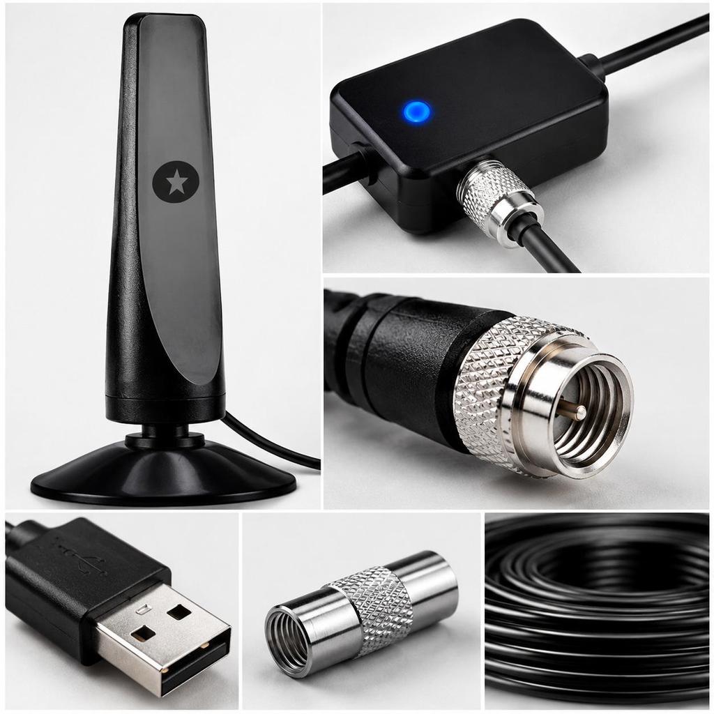 2026 HD Digital Indoor TV Antenna with Vertical Suction Cup, Compatible with European and American Signals.