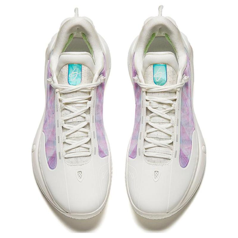 Anta GH4 Leaving White Space Cushioning Abrasion Resistant Breathable Low top Basketball Shoes Men's Diamond White Sneakers 912341103S-1