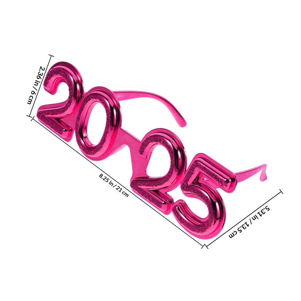 2025 Number Design Glasses 3D Decorative Eyewear For New Year Party Photo Props Lightweight Plastic Novelty Party Use Eye