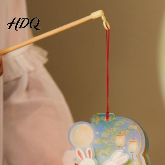 Creative School Project Mid-Autumn DIY Moon Rabbit Lantern Kit 3D LED Handheld Lantern Mooncake Tassel Decor Ancient Style Craft Set for Home