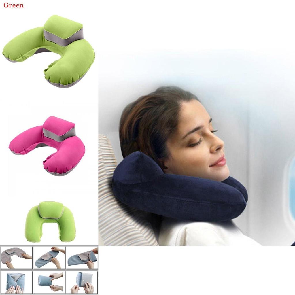 Luxurious Inflatable Travel Pillow Set With Eye Mask And Earplugs For Airplane Comfort